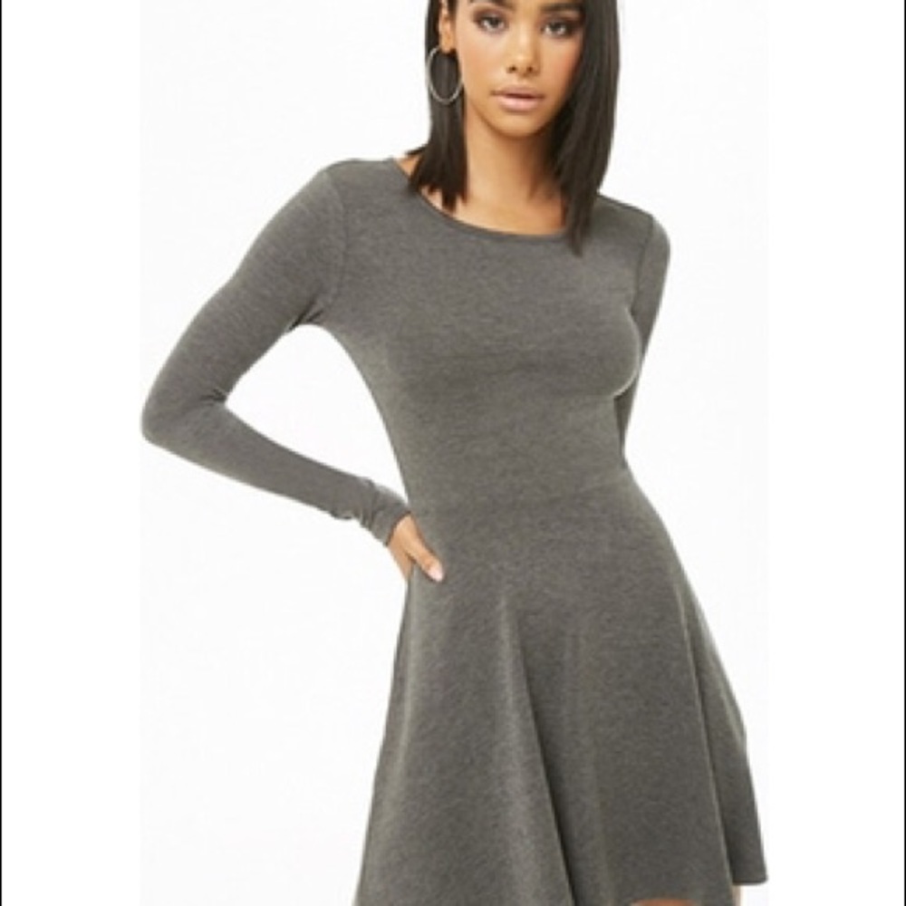 Forever 21 Heather Grey Tight Long Sleeve Dress
